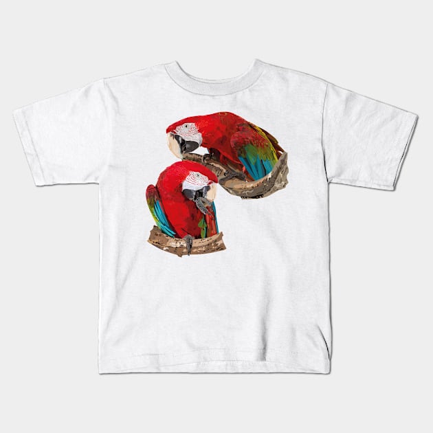 Red-and-green Macaw Kids T-Shirt by obscurite